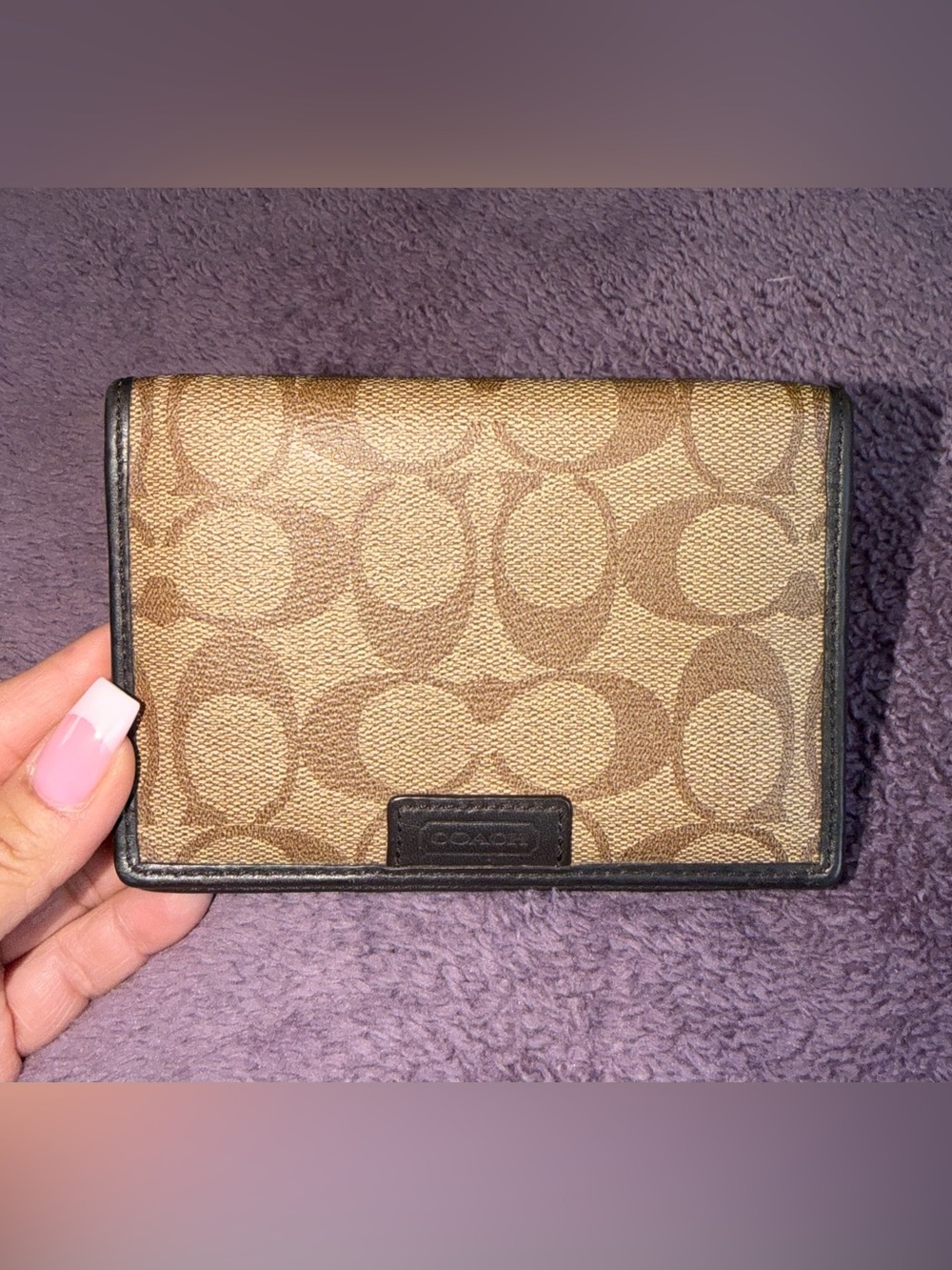 Coach 🤎 Tan & Dark Brown Signature Canvas Bifold Wallet